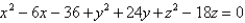 Find the center and radius of the sphere.  