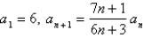 The terms of a series are defined recursively by the equations . Determine whether converges or diverges.