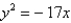<strong>Find an equation for the conic that satisfies the given conditions. parabola, vertex (0, 0), focus (0, - )</strong> A) B) C) D) E)