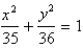 <strong>Find an equation of the ellipse that satisfies the given conditions. Foci: (0, ± 1), vertices (0, ± 6)</strong> A) B) C) D)