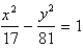 <strong>Find an equation of the ellipse that satisfies the given conditions. Foci: (0, ± 8), vertices (0, ± 9)</strong> A) B) C) D)