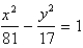 <strong>Find an equation of the ellipse that satisfies the given conditions. Foci: (0, ± 8), vertices (0, ± 9)</strong> A) B) C) D)