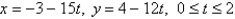 <strong>Find parametric equations to represent the line segment from .</strong> A) B) C) D) E)