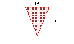 <strong>You are given the shape of the vertical ends of a trough that is completely filled with water. Find the force exerted by the water on one end of the trough. (The weight density of water is 62.4 lb/ft<sup>3</sup>.) </strong> A)208 lb B)104 lb C)1040 lb D)520 lb