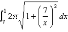 <strong>Set up, but do not evaluate, an integral for the area of the surface obtained by rotating the curve about the x-axis on the interval .</strong> A) B) C) D) E)