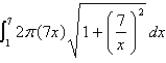 <strong>Set up, but do not evaluate, an integral for the area of the surface obtained by rotating the curve about the x-axis on the interval .</strong> A) B) C) D) E)