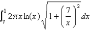 <strong>Set up, but do not evaluate, an integral for the area of the surface obtained by rotating the curve about the x-axis on the interval .</strong> A) B) C) D) E)
