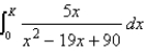 For what values of K is the following integral improper?