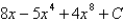 <strong>Find the indefinite integral. </strong> A) B) + 8x + C C) D) + 8x + C