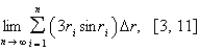 Express the limit as a definite integral on the given interval.  