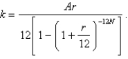 <strong>The size of the monthly repayment k that amortizes a loan of A dollars in N years at an interest rate of r per year, compounded monthly, on the unpaid balance is given by The value of r can be found by performing the iteration A family secured a loan of $360,000 from a bank to finance the purchase of a house. They have agreed to repay the loan in equal monthly installments of $2476 over 25 years. Find the interest rate on this loan. Round the rate to one decimal place.</strong> A)8.7% B)7.7% C)6.7% D)5.7%