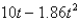 <strong>If a rock is thrown upward on the planet Mars with a velocity of 10 m/s, its height in meters t seconds later is given by . Find the average velocity over the time interval .</strong> A) B) C) D) E)