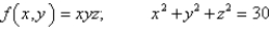 Use Lagrange multipliers to find the maximum and the minimum of f subject to the given constraint(s).