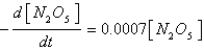 Experiments show that if the chemical reaction takes place at , the rate of reaction of dinitrogen pentoxide is proportional to its concentration as follows : How long will the reaction take to reduce the concentration of to 50% of its original value?