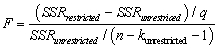 Looking at formula (7.13)in your textbook for the homoskedasticity-only F-statistic, give three conditions under which, ceteris paribus, you would find a large value, and hence would be likely to reject the null hypothesis.