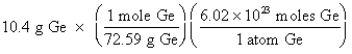 <strong>Which of the following is the correct setup for the problem How many atoms are present in 10.4 g Ge?</strong> A) B) C) D)