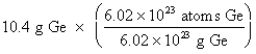 <strong>Which of the following is the correct setup for the problem How many atoms are present in 10.4 g Ge?</strong> A) B) C) D)