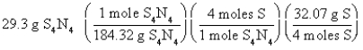 <strong>Which of the following is the correct set-up for the problem How many grams of S are present in 29.3 g of S<sub>4</sub>N<sub>4</sub>? ?</strong> A) B) C) D)