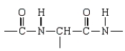 <strong>Which of the following would be a correct representation of a portion of a protein backbone?</strong> A) B) C) D)