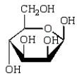 <strong>Which of the following structures is a representation of a cyclic form of D-glucose?</strong> A) B) C) D)
