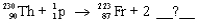 <strong>Identify the missing reactant or product in the following nuclear equation using the response list. </strong> A) alpha particle B) beta particle C) neutron D) proton