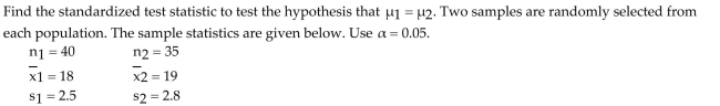 <strong> </strong> A) -1.6 B) -0.8 C) -2.6 D) -1.0
