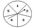 Use the spinner below to answer the question. Assume that it is equally probable that the pointer will land onany one of the five numbered spaces. If the pointer lands on a borderline, spin again. Find the probability that the arrow will land on an odd number.