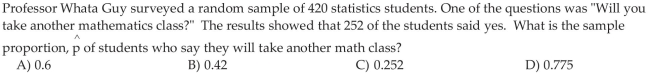 Describe the Sampling Distribution of a Sample Proportion