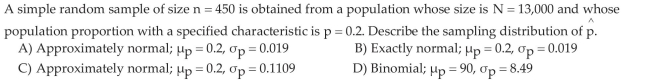 Describe the Sampling Distribution of a Sample Proportion