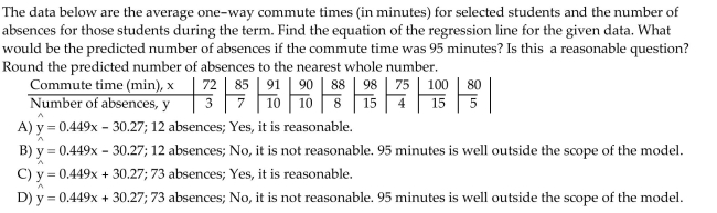 Find the Least-Squares Regression Line and Use the Line to Make Predictions