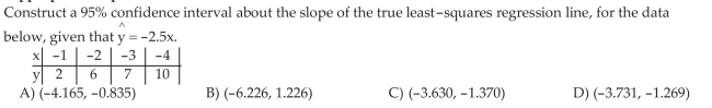 Construct a Confidence Interval about the Slope of the Least -squares Regression Model