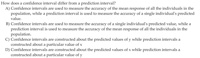 Construct Confidence Intervals for a Mean Response