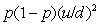 Consider a binomial tree in which the stock moves up by a factor and down by a factor ,respectively with probabilities and .The variance of log-returns per time step is given by the following formula: (a) (b) (c) (d)