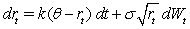In the Cox-Ingersoll-Ross (1985)model,interest rates are specified by the following stochastic process: The process for interest rates is mean-reverting if (a) (b) (c) (d)