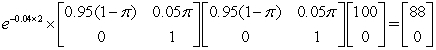 C The answer comes from using the following equation for the price of the two-year risky bond,to solve for : We get .