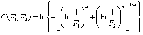 Which of the following is an Archimedean copula over two distribution functions (a) (b) (c) D)None of the above.