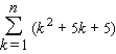 <strong>Express the sum in terms of n. (Hint: Use the theorem on sums to write the sum as . Next, use the following formulas and the theorem on the sum of a constant.)</strong> A) B) C) D) E)