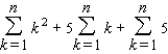 <strong>Express the sum in terms of n. (Hint: Use the theorem on sums to write the sum as . Next, use the following formulas and the theorem on the sum of a constant.)</strong> A) B) C) D) E)