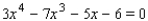 <strong>Applying the first theorem on bounds for real zeros of polynomials, determine the smallest and largest integers that are upper and lower bounds, respectively, for the real solutions of the equation. With the aid of a graphing utility, discuss the validity of the bounds.  </strong> A) The upper bound is   , the lower bound is   . B) The upper bound is   , the lower bound is   . C) The upper bound is   , the lower bound is   . D) The upper bound is   , the lower bound is   . E) The upper bound is   , the lower bound is   . <div style=padding-top: 35px> 