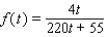 <strong>Salt water of concentration 0.5 pound of salt per gallon flows into a large tank that initially contains 220 gallons of pure water. If the flow rate of salt water into the tank is 4 gal/min, find a formula for the salt concentration   (in lb/gal) after t minutes.</strong> A)   B)   C)   D)   E)   <div style=padding-top: 35px> 