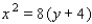 <strong>Find an equation of the parabola that satisfies the condition. Vertex , focus </strong> A) B) C) D) E)