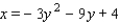 <strong>Find an equation for the parabola that has a horizontal axis and passes through the given points. </strong> A) B) C) D) E)