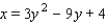 <strong>Find an equation for the parabola that has a horizontal axis and passes through the given points. </strong> A) B) C) D) E)