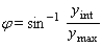 <strong>Lissajous figures are used in the study of electrical circuits to determine the phase difference between a known voltage and an unknown voltage having the same frequency. The voltages are graphed parametrically as and . If is acute, then where y<sub> </sub><sub>int</sub><sub> </sub> is the nonnegative y -intercept and y<sub> max </sub> is the maximum y -value on the curve. Graph the parametric curve and use the graph to approximate in degrees if </strong> A) B) C) D) E)