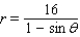 <strong>Find a polar equation in r and of the parabola with focus at the pole and the given vertex. </strong> A) B) C) D) E)