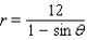 <strong>Find a polar equation in r and of the parabola with focus at the pole and the given vertex. </strong> A) B) C) D) E)
