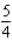<strong>Evaluate the double integral for the given function f(x, y) and the region R. f(x, y) = 5 ; R is bounded by the lines x = 1, y = 0 and y = x.</strong> A) B) C) D) E)