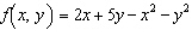 <strong>Maximize the function subject to the constraints .</strong> A) Max. of at B) Max. of -2 at C) Max. of at D) Max. of at E) Max. of 6 at