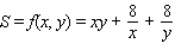 An open rectangular box having a volume of is to be constructed from a tin sheet. Find the dimensions of such a box if the amount of material used in its construction is to be minimal. Hint: Let the dimensions of the box be x by y by z. Then, xyz = 108 and the amount of material used is given by S = xy + 2yz + 2xz. Show that Minimize f(x, y)