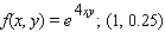 Evaluate the first partial derivatives of the function at the given point.